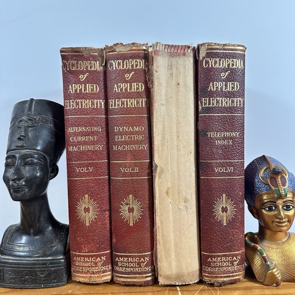Cyclopedia of Applied Electricity 1909 Set 4 Vol II IV V VI Antique Engineering